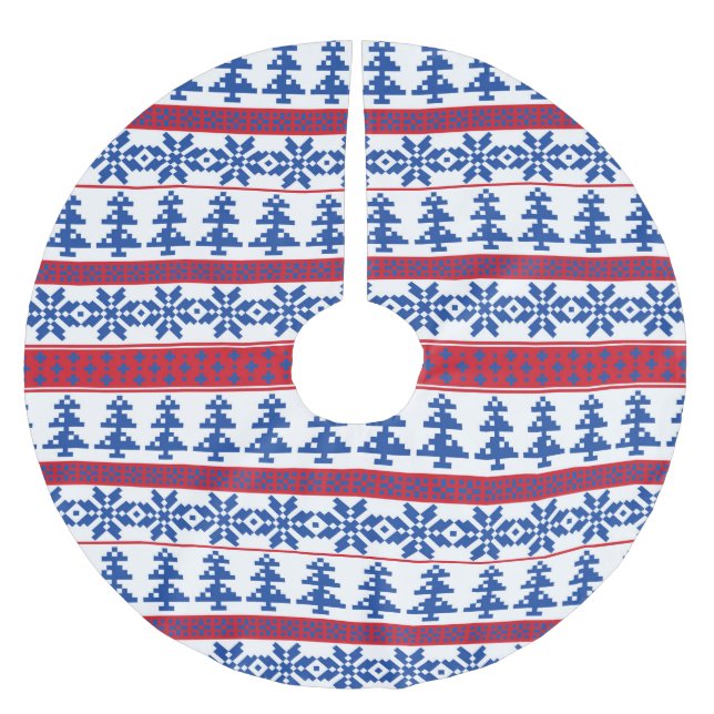 Saia Para Árvore De Natal De Poliéster Árvores de Natal nórdicas (Frente)