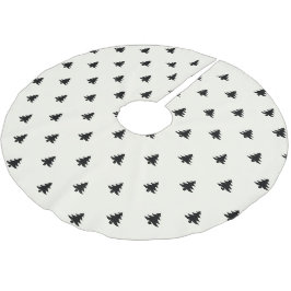 Saia Para Árvore De Natal De Poliéster Árvores de Natal - padrão negro de creme fofo mode