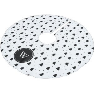 Saia Para Árvore De Natal De Poliéster Árvores de Pinus Pretos e Brancos Legais Personali