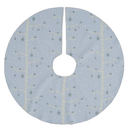 Saia Para Árvore De Natal De Poliéster Aves de Natal na árvore florestal no inverno