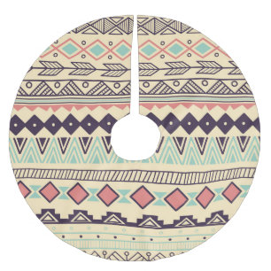 Saia Para Árvore De Natal De Poliéster Aztec Tribal Stripes: Ilustração Vintage