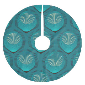 Saia Para Árvore De Natal De Poliéster Azulejo Azul de Penas Peacock Estilizadas