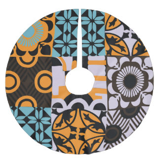 Saia Para Árvore De Natal De Poliéster Azulejos de vindima: detalhes decorativos complexo