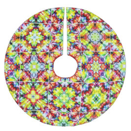 Saia Para Árvore De Natal De Poliéster Azulejos do Mediterrâneo, Azulejos de Tinta Álcool