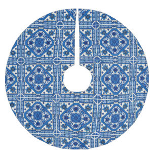 Saia Para Árvore De Natal De Poliéster Azulejos do Mediterrâneo, Portugal, Azulejo, Majol
