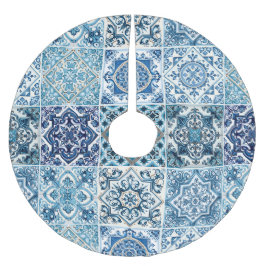 Saia Para Árvore De Natal De Poliéster Azulejos do Mediterrâneo, Portugal, Azulejo, Majol