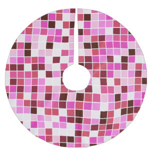 Saia Para Árvore De Natal De Poliéster Azulejos para Piscina, Azulejos Mosaico Rosa, Padr