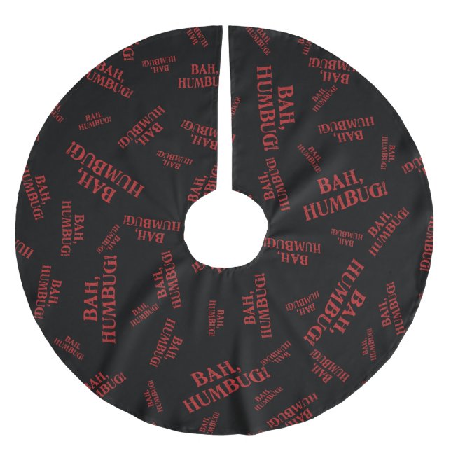 Saia Para Árvore De Natal De Poliéster Bah Humbug (Frente)