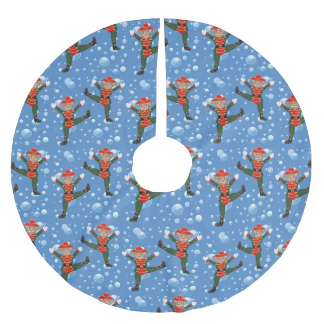 Saia Para Árvore De Natal De Poliéster Balé Noz-Noz- (Frente)