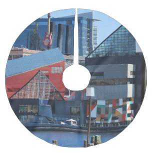 Saia Para Árvore De Natal De Poliéster Baltimore Inner Harbor Tree Skirt, Bmore