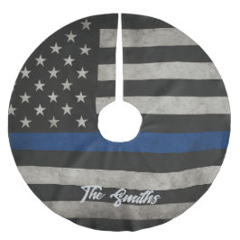 Saia Para Árvore De Natal De Poliéster Bandeira Americana Personalizada da Linha Azul Fin
