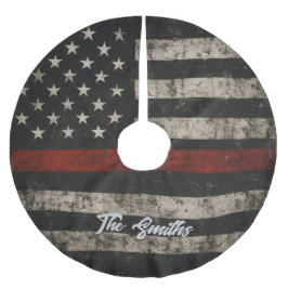 Saia Para Árvore De Natal De Poliéster Bandeira Americana Personalizada da Linha Vermelha