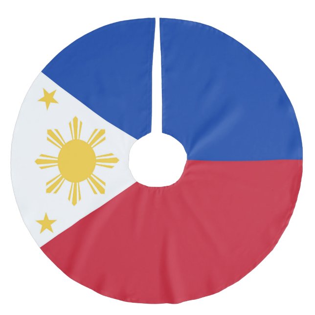 Saia Para Árvore De Natal De Poliéster Bandeira das Filipinas (Frente)