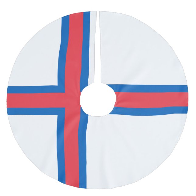 Saia Para Árvore De Natal De Poliéster Bandeira das Ilhas Faroé (Frente)
