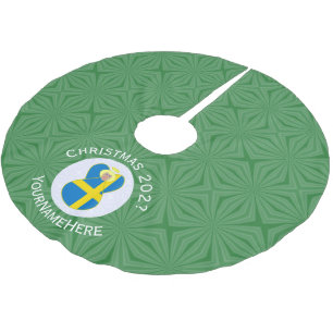 Saia Para Árvore De Natal De Poliéster Bandeira de Natal do Anjo Sueco Personalizada
