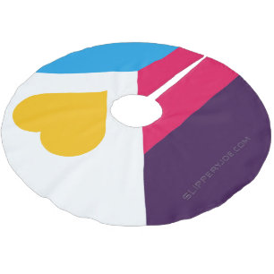 Saia Para Árvore De Natal De Poliéster Bandeira do orgulho da poliamoria tricolor do Slip