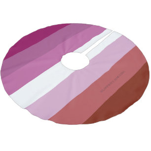 Saia Para Árvore De Natal De Poliéster bandeira do orgulho lésbico feminino da SlipperyJo