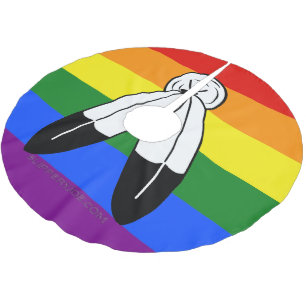 Saia Para Árvore De Natal De Poliéster bandeira do orgulho two-spirit de SlipperyJoe simb