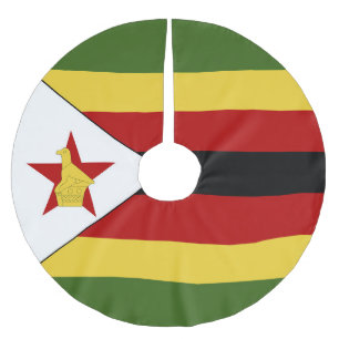 Saia Para Árvore De Natal De Poliéster Bandeira do Zimbabué