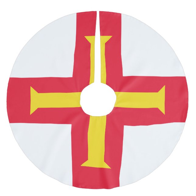 Saia Para Árvore De Natal De Poliéster bandeira Guernsey (Frente)