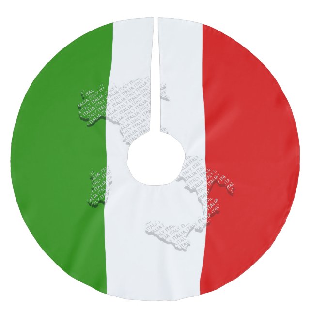 Saia Para Árvore De Natal De Poliéster Bandeira italiana (Frente)