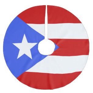 Saia Para Árvore De Natal De Poliéster bandeira Porto Rico