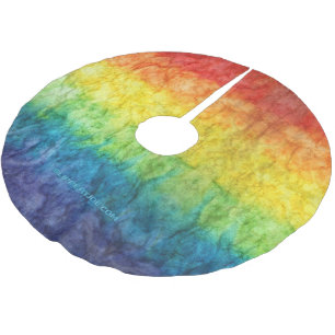 Saia Para Árvore De Natal De Poliéster Bandeira tie-dye da SlipperyJoe's arco-íris pressi