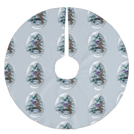 Saia Para Árvore De Natal De Poliéster Basenji Christmas