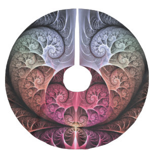 Saia Para Árvore De Natal De Poliéster Batimento cardíaco, arte fractal de fantasia surre