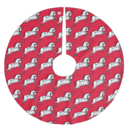 Saia Para Árvore De Natal De Poliéster BBE - Camisa de Árvore de Feriado de Cavalo - Pers