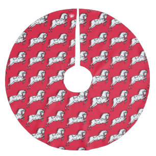 Saia Para Árvore De Natal De Poliéster BBE - Camisa de Árvore de Feriado de Cavalo - Pers