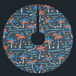 Saia Para Árvore De Natal De Poliéster Beach Vibes: Elegância Havaiana Vintage.<br><div class="desc">Praia sem costura Padrão de vindima com areia, palmas e ondas. Vintage hawaiana. Design de tecido de Verão. Padrão de praia de Vintage que lembra o paraíso havaiano, perfeito para tecidos de verão. Sonhos de verão em vibrações havaianas antigas. padrão, praia, verão, tropical, hawaii, sem costura, ilustração, palma, árvore, geometria,...</div>