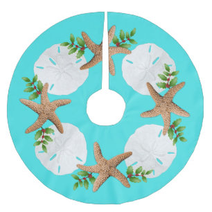 Saia Para Árvore De Natal De Poliéster Big Starfish Dólares Holly Sai de Aqua