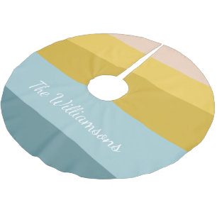 Saia Para Árvore De Natal De Poliéster Bloco Colorido de Faixa Colorida Cor Bloco de Cor 