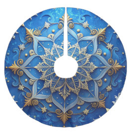 Saia Para Árvore De Natal De Poliéster Blue Decorative Tree Skirt