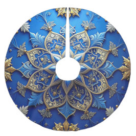 Saia Para Árvore De Natal De Poliéster Blue Decorative Tree Skirt