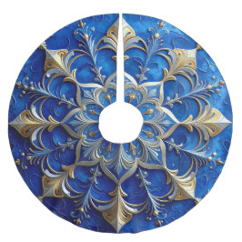 Saia Para Árvore De Natal De Poliéster Blue Decorative Tree Skirt