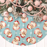 Saia Para Árvore De Natal De Poliéster Blue Vintage Santa Claus Face Watercolor<br><div class="desc">Adicione um toque de charme nostálgico à sua decoração de férias com nossa Camisa Azul Vintage Santa com a Camisa de Aquarela. Esta saia festiva de árvore apresenta um delicioso padrão aquoso de faces clássicas de Papai Noel, colocadas sobre um fundo vibrante, enfeitiçadas com flocos de neve delicados. Perfeito por...</div>
