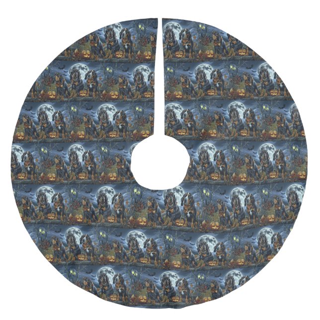 Saia Para Árvore De Natal De Poliéster Bluetick Coonhound Halloween Spooky (Frente)