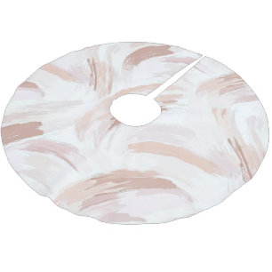 Saia Para Árvore De Natal De Poliéster Blush Creme Branco Abstrato Natal