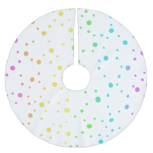 Saia Para Árvore De Natal De Poliéster Bolinhas Rainbow Árvore de Natal