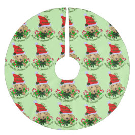 Saia Para Árvore De Natal De Poliéster Bom Natal do Labrador Retriever