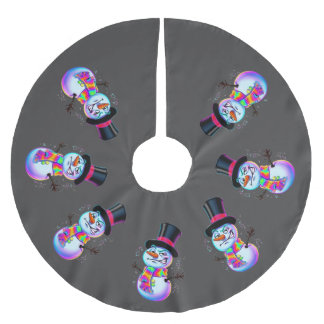Saia Para Árvore De Natal De Poliéster Boneco de Neve Neon Sarcástico Manga Longa Urbana