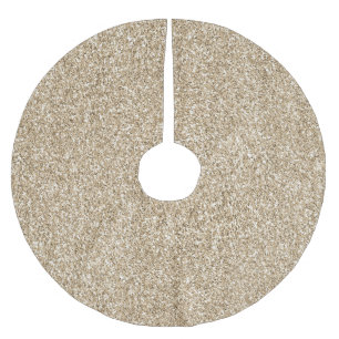 Saia Para Árvore De Natal De Poliéster Bonito brilho com brilho Dourado