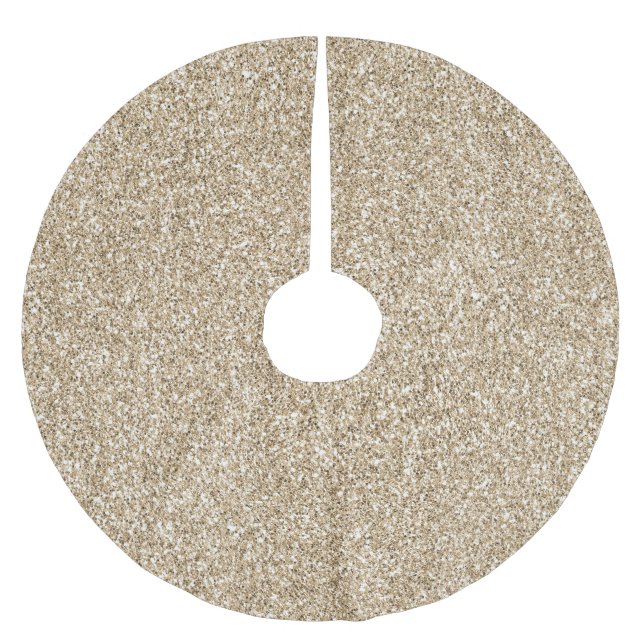 Saia Para Árvore De Natal De Poliéster Bonito brilho com brilho Dourado        (Frente)