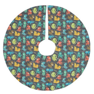 Saia Para Árvore De Natal De Poliéster Boo Octopus Multicolor Kids Clothing & Décor
