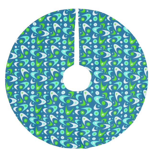 Saia Para Árvore De Natal De Poliéster Boomerangs Retro (Frente)