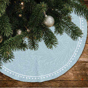 Saia Para Árvore De Natal De Poliéster Borda Pontilhada do Padrão Floral Elegante Bue