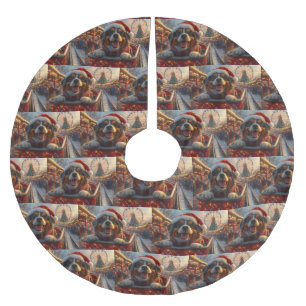 Saia Para Árvore De Natal De Poliéster Bouviers des Flandres Cachorro Porta copos Natal