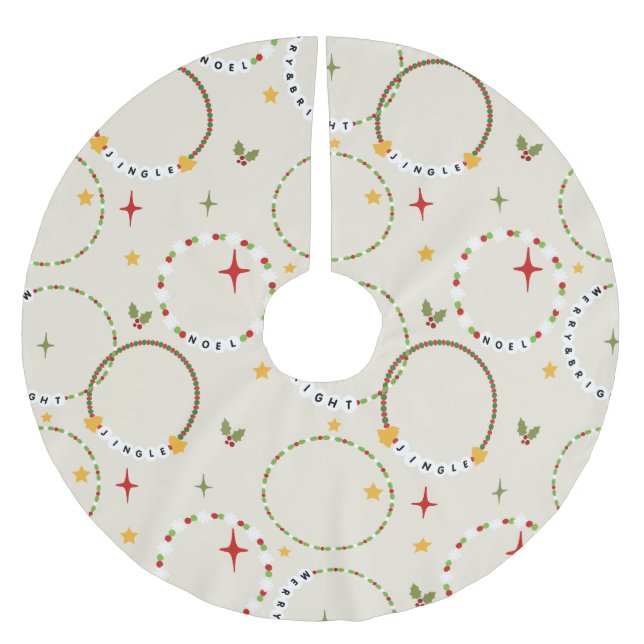 Saia Para Árvore De Natal De Poliéster Braceletes de Amizade de Natal (Frente)